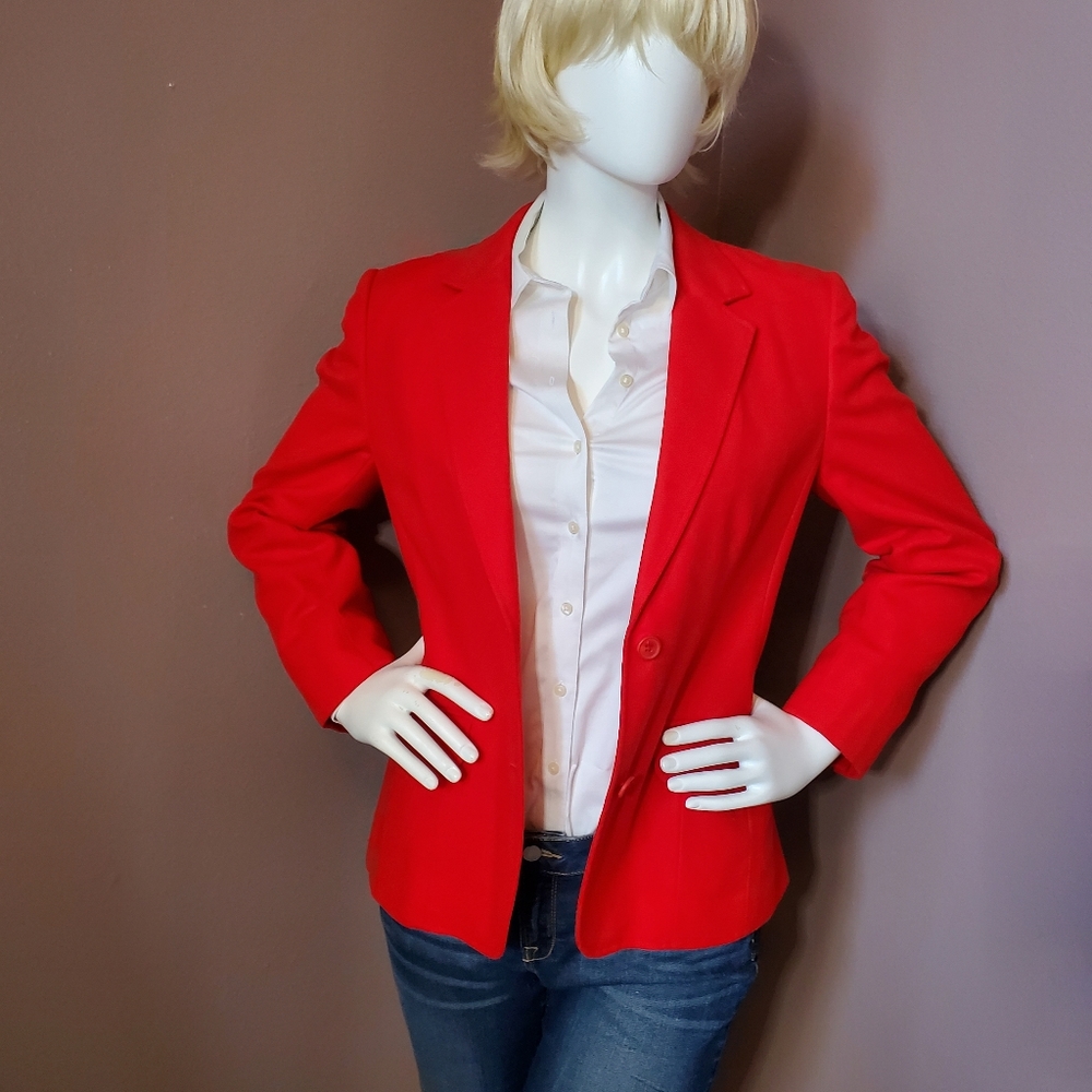 Pendleton Red Wool Blazer Jacket Size 14 - image 1